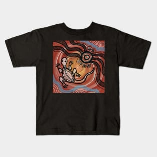 Aboriginal Art - Lizard Kids T-Shirt